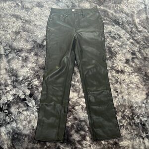Good American Black Faux Leather Pants – Size 10/30 Sleek & Edgy